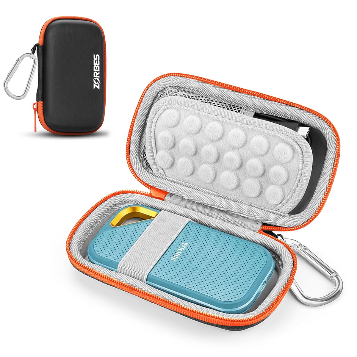 ZORBES® Carrying Case for SSD, Storage Bag for SanDisk 500GB 1TB 2TB Shock-Proof SSD Storage Case for Solid State Drive EVA Waterproof Storage SSD Accessories Bag, No SSD Included, Grey ZORBES® Carrying Case for SSD, Storage Bag for SanDisk 500GB 1TB 2TB Shock-Proof SSD Storage Case for Solid State Drive EVA Waterproof Storage SSD Accessories Bag, No SSD Included, Grey